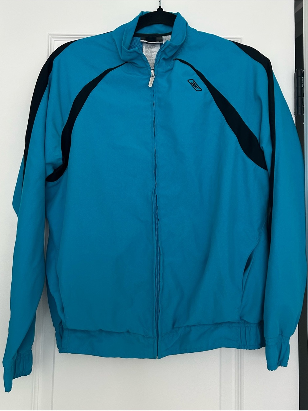 Reebok Teal Track Jacket with Black Accents